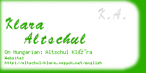 klara altschul business card